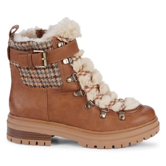 NEW Circus By Sam Edelman Gretchen Faux Fur-trim Boots In Camel Ivory - Picture 5 of 7